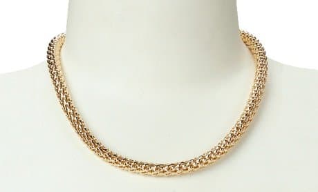 18k Gold Plated Gold Popcorn Mesh Necklace