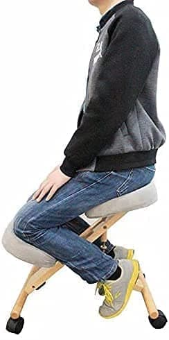 Professional Ergonomic Kneeling Chair Orthopedic Correcting for Bad Backs Neck Pain Height Adjustable Good Posture Frame Comfortable Cushions for Home & Office Seat with Roller