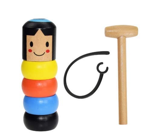 1set Immortal Daruma Unbreakable Wooden Man Magic Toy Magic Tricks Close Up Stage Magic Props Comedy Mentalism Fun Toy Accessory