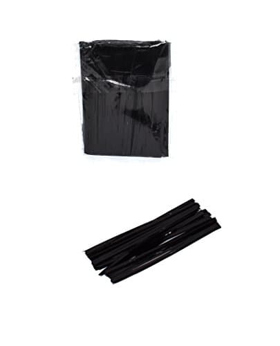 Yamoge 100pcs 4" Metallic Twist Ties (Black)