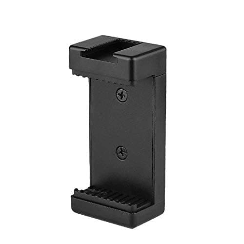 DigiTecholic (DT-S700) Phone Tripod Mount with Cold Shoe Mount for Microphone LED Light with 1/4'' Tripod Screw Compatible with All Smartphones for Vlogging Accessories | Tripod Mount Holder (Black)
