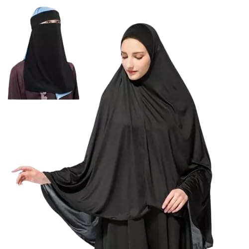Heena Collection Store Islamic Muslim Hijab || Modest Fashionable Design Stylish Soft Stretchable Hosiery Polyester Good Comfortable Breathable Hijab || Best Gift For Diwali, Rakhi Family Funtions for Women's & girl's || (Black) Pack of 2
