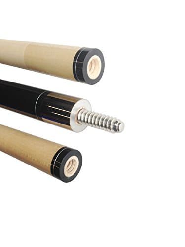 Aska Black Pool Cue Stick, 58" Hard Rock Canadian Maple, 13mm Hard Le Pro Tip, 19oz.