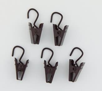 A&F Rod Décor - 24 Curtain Clips w/ Hook - Cocoa