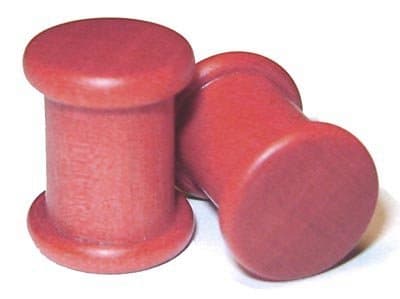 4g Gauge 5.1mm Organic Pink Ivory Double Top Hat Exotic Wood Plugs