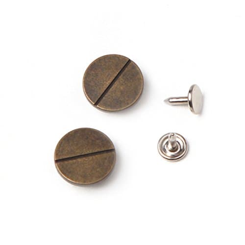 10 Sets DIY No Sew Metal Jean Tack Buttons 17 mm with Photo Manual Antique gold bolt