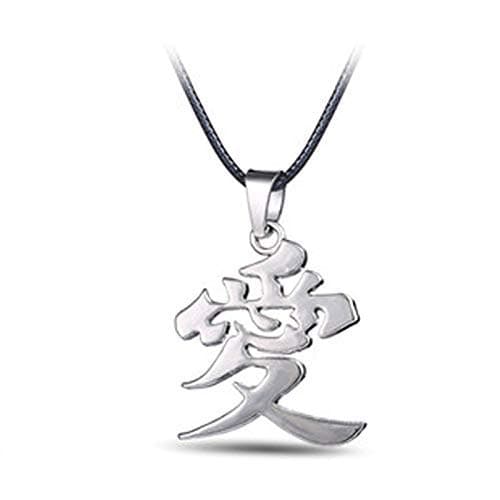 DUNSHUI Necklace,Anime Naruto for Men Rope Chain Metal Gaara Gourd Love PendantWomen Jewelry Cosplay Punk Choker Kolye New