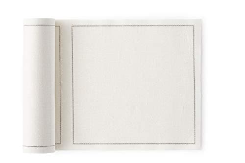 Linen Reusable Luncheon Napkins 7.9x7.9 in (20 Napkins, Cream)