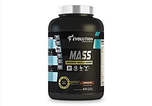 Evolution Advance Nutrition Mass Advanced Muscle Gainer. 60Grams of Protein, 250Grams of Carbs, 13 Grams of BCAA, 5Grams of Creatine+Glutamine+CLA+Enzyme Blend+Vitamins (6 pounds, Chocolate)