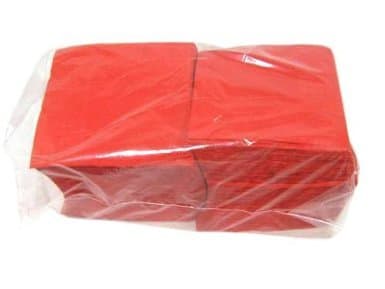 BulkySoft Cocktail Napkins Red 24cm - Pack of 100 | 2ply Paper Napkins, Bar Caddy Napkins