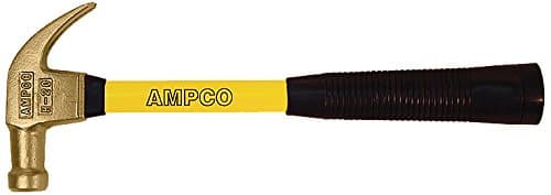 Ampco Safety ToolsH-19FG Hammer, Claw, Non-Sparking, Non-Magnetic, Corrosion Resistant, 0.75 lb, 14" OAL
