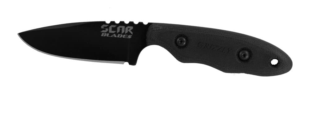 SCAR BLADES Grizzly Knife, Powdercoat Gray/Brown/Black