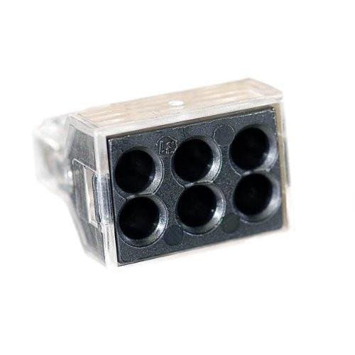 773-166 Push Wire Connector – 6 Conductor – 10 PK