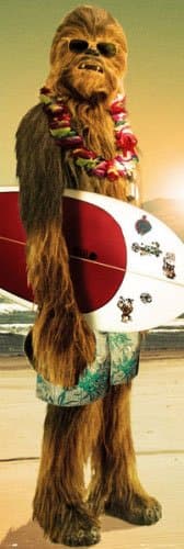 Star Wars - Door Movie Poster/Print (Chewbacca with Surfboard) (Size: 21 inches x 62 inches) (Black Poster Hanger)