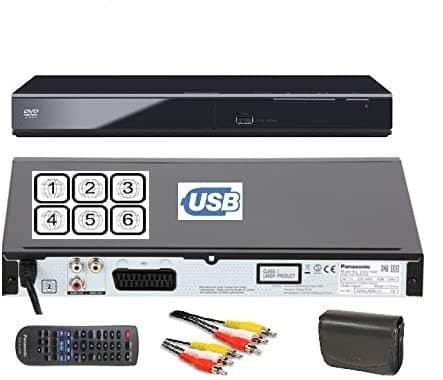 Panasonic DVD-S500EB-K MULTIREGION DVD player with USB & RCA Cable/CD Ripping
