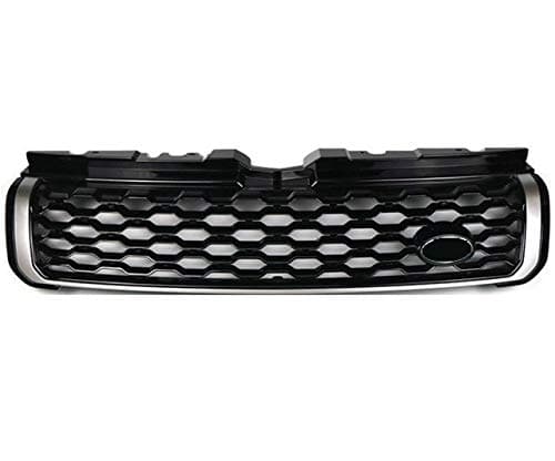 RC Trading Black Silver Front Grille Compatible For Land Rover Range Rover Evoque 2011-2018 2EDS