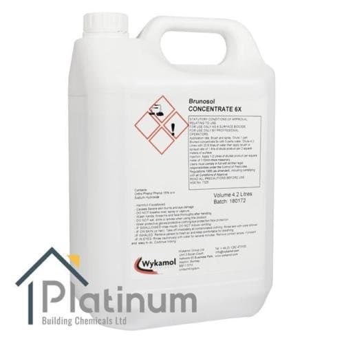 1 X 4.2L BRUNOSOL 6X Strength (4.2L Concentrate - DILUTES to Make 25L) Dry Rot Killer Treatment for Masonry & Brickwork