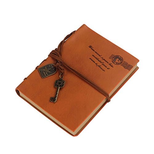 Meily(TM) 160 Page Classic Vintage Leather Blank Pages Journal Diary Notebook