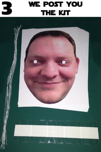 20 x Personalised DIY Custom Photo Face Masks kits for Hen, stag, birthday party etc to make at home