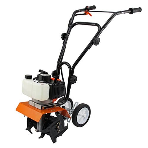 T-Mech 52cc Garden Tiller Petrol Soil Cultivator Rotavator Tool, 3HP 2-Stroke 1.65kW Engine…