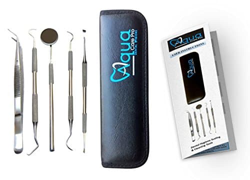 5 Tools Dental Hygiene kit, Dental Pick, Dental instruments set, Stainless Steel/ Sickle Scaler/ Anti-Fog Mouth Mirror, Dental tools/ Deep Teeth CLeaning/ Tartar Removal / Teeth Whitening/