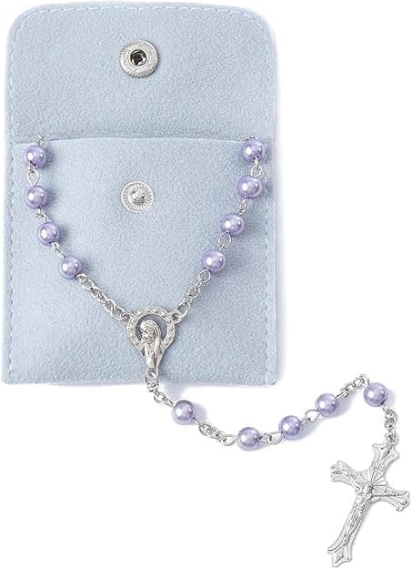 TELAINCatholic Rosary Beads for Women - Confirmation Gifts for Girls, Simple Colour, Button Bag, Art Beads Rosary, Gifts for Women, X-Large