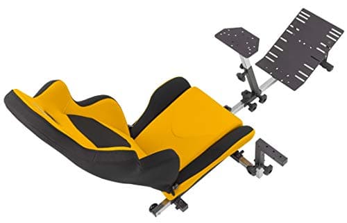 OpenWheeler GEN3 Racing Wheel Stand Cockpit Yellow on Black | Fits All Logitech G923 | G29 | G920 | Thrustmaster | Fanatec Wheels | Compatible with Xbox One, PS4, PC Platforms