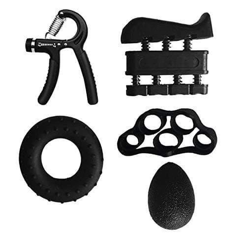 XIAOF-FEN Home Exercise Equipment 5PC/Set Gym Fitness Adjustable Hand Grip Set Finger Forearm Strength Muscle Recovery Heavy Hand Gripper Exerciser Trainer,Fitness Equipment Training (Color : Black)