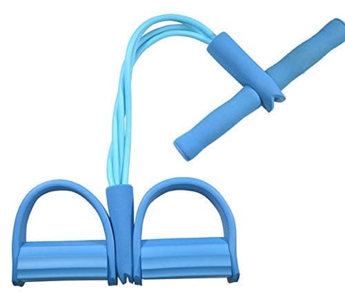 20" 11" 4 Tubes Natural Latex Foot Pedal Elastic Pull Rope with Handle Fitness Equipment Bodybuilding Expander for Abdomen/Waist/Arm/Leg Stretching Slimming Training