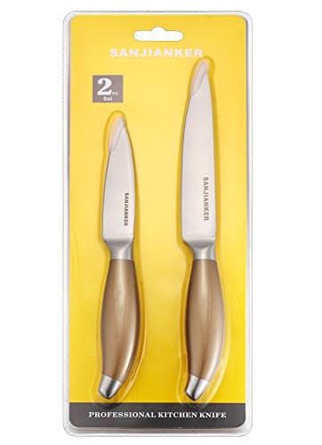 Kitchen Knives 2-piece Set, SANJIANKER 5-inch Utility Knife and 3.5-inch Paring Knife with Ergonomic Handle, Kitchen knife made with German High Carbon Stainless Steel