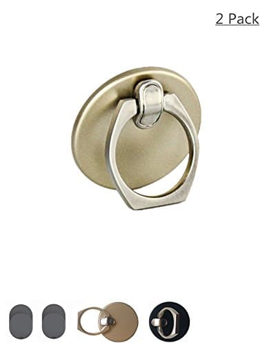 Finger Ring Grip/Kickstand Phone Holder with Car mount Hook for iphone 5 6 7 Plus Samsung.. (2pcs/Pack Black and Golden)