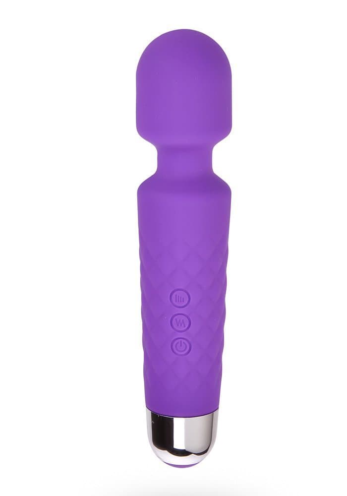 Waterproof Cordless Therapeutic Wand Massager Waterproof Elegant Power USB Rechargeable 25 Patterns Vibration For Muscle Aches & Sports Recovery (Purple)