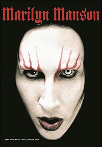 Heart Rock Flag Original Marilyn Manson Head Shot, Fabric, Multicoloured, 110 x 75 x 0.1 cm