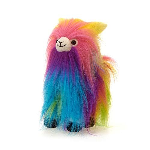 Fiesta Toys Shaggimals Shaggy Llama Rainbow Colors Fuzzy Standing Stuffed Animal Toy - 11 Inches