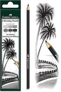 Faber-Castell 6 Pc Drawing Pencil Set-Pack of 4|Black