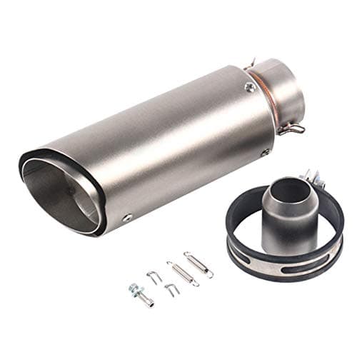 KAJIMOTOR Titanium Color 38-51mm Universal Motorcycle Short Exhaust Muffler Tail Pipe 250mm Tube