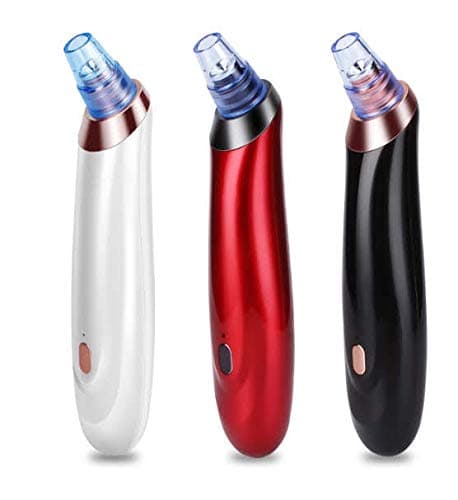 Blackhead Remover Tools, Suction Pore Cleaner, Rechargeable Blackhead Remover Vacuum Pore Cleaner, Pore Vacuum Cleaner, Blackhead Tools with 5 Replaceable Probes and 3 Adjustable Suction Power (White)