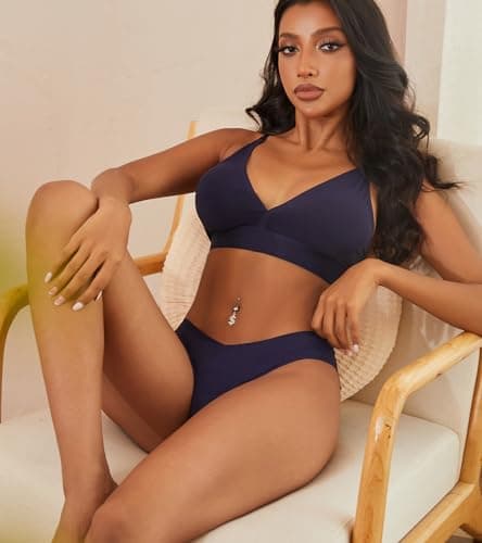 FINETOO 6 Pack Sexy Underwear for Women Silky Seamless No Show Panties Ladies Lace Bikini Lightweight Cheeky Hipster