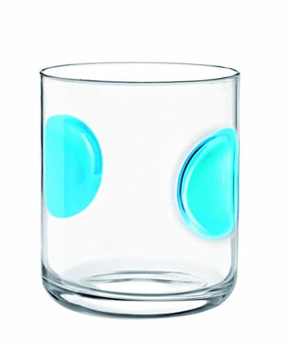 Bormioli Rocco Giove 10.5 Ounce DOF Glass with Blue Accents, Set of 6