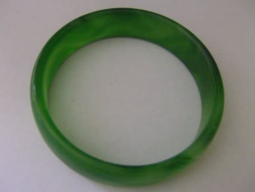 Dark Green Imitation Jade Bangle Bracelet - Small Size