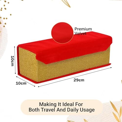 Kuber Industries (Pack of 2) Jewelry Bangle Box | Jewellery Case Organizer (1 Rod) Bangles Box for Women | Velvet Jewelry Box | Storage Organizer | Watch Organizer With Magnetic Buckles | Red