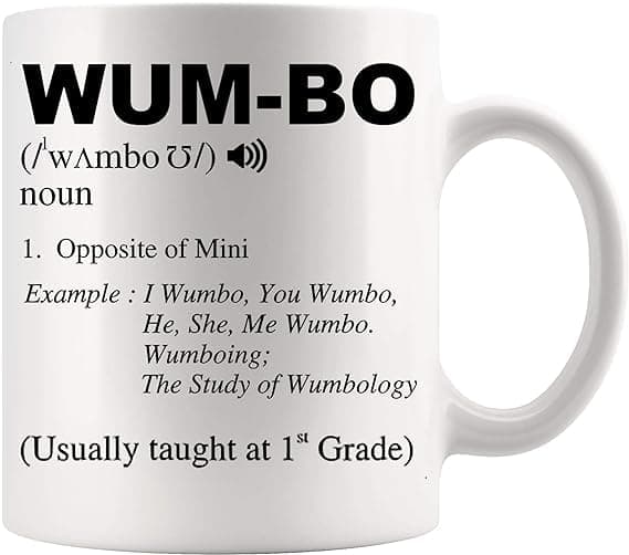 Wumbo Definition Coffee Mug Funny Novelty Ceramics Tea Cup 11 oz