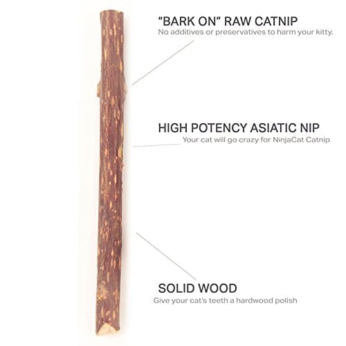 Cat Asiatic Catnip Sticks - Silvervine Cat Treats - Pack of 4 CatNip Toys