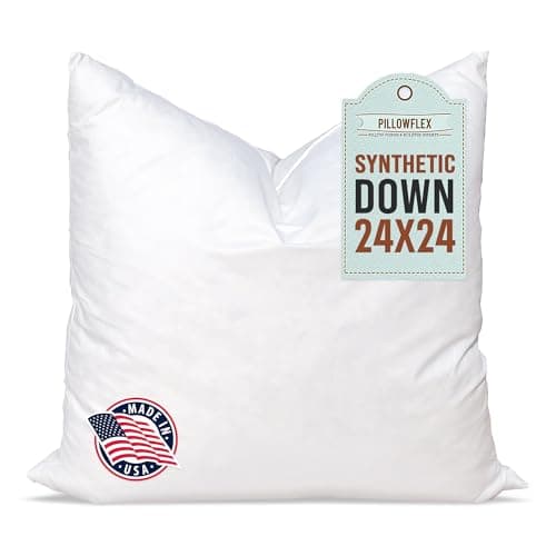 Pillowflex Synthetic Down Pillow Inserts For Shams Aka Faux/Alternative 60cm x 60cm (24 Inch By 24 Inch)
