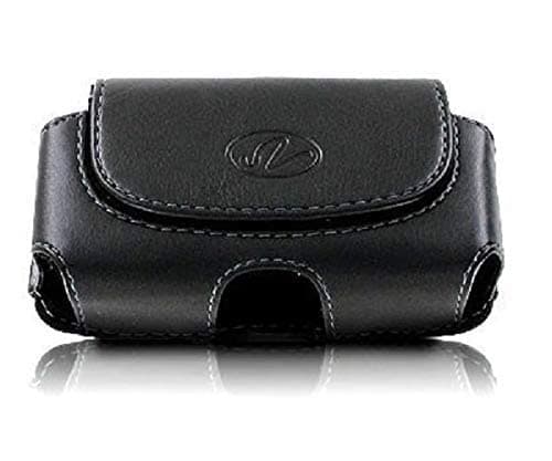 Horizontal Holster for Flip Phone or Smartphone Up to 4.25x2.25x0.85 Inch in Dimensions, a Leather Carrying Case with Belt Clip and Belt Loops