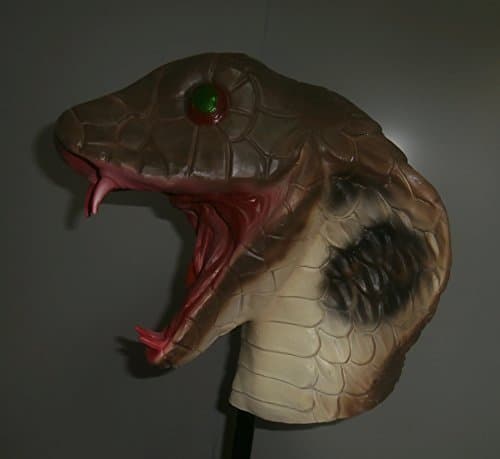 619219291545 Snake Cobra Full Head Latex Mask Fancy Dress Reptile Halloween Lizard Costume Accessory, Unisex-Adult, One Size
