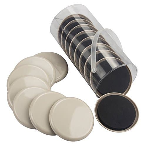 Ezprotekt 3.5 inch Reusable Furniture Movers Sliders for Carpet, 16 Pcs Round Furniture Moving Pads for Heavy Table Desk Bed Sofa Fridge Couch Cabinet, Move Items Quickly and Easily (Beige)