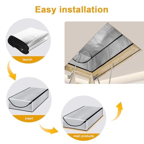 Attic Stairway Insulation Cover - Premium Energy Saving Attic Stairs Door Ladder Insulator Pull Down Tent with Zipper 25 in x 54 in x 11In (Attic Cover)