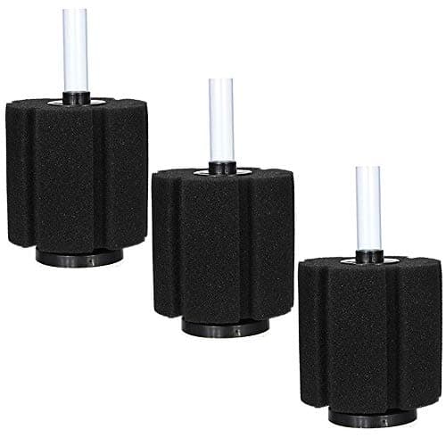 Aquapapa Bio Sponge Filter Air Pump Driven 10 or 20 Gal Breeding Fry Betta Shrimp Fish Tank Aquarium (Ship from CA USA) (Large 3-Pack)