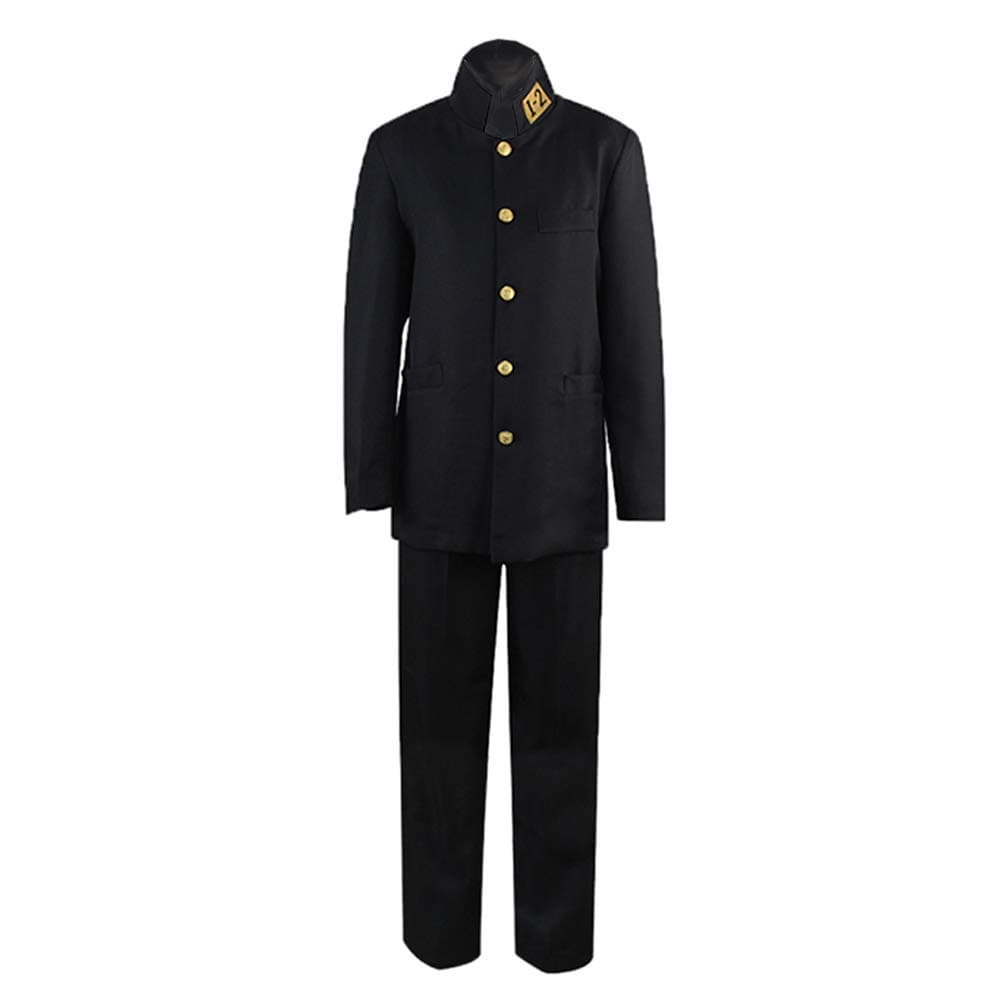 QaoQan Men's Cosplay Japanese Anime School Uniform Chinese Tunic Suit (Black, Asian Size L:Bust 41.7in(106cm))